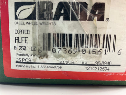 Bada ALFE-25-25 Coated Steel Wheel Weights 0.25 Oz - Box Of 25
