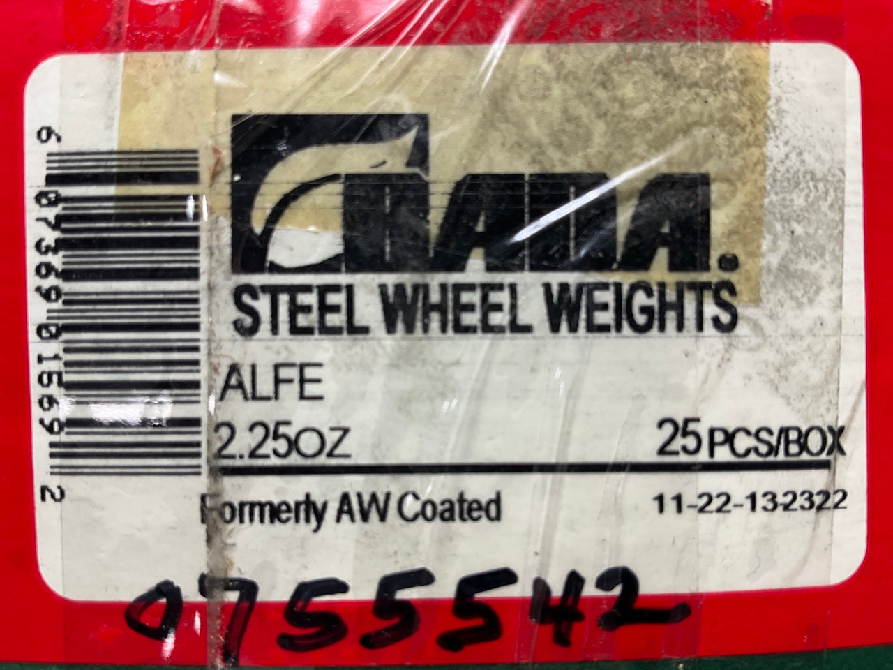 Bada ALFE225 ALFE Series Coated Steel 2.25 Oz Wheel Weights, 25 / BOX