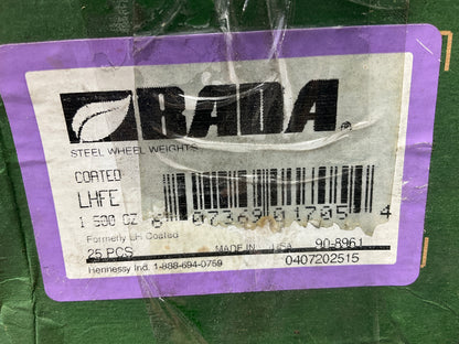 Bada LHFE150-25 Coated Steel Wheel Weights 1.50 Oz - Box Of 25