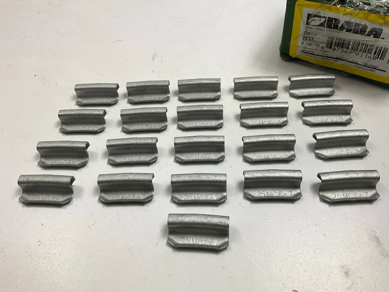(21) Bada MCFE025 Coated Steel Wheel Weights 0.25 Oz