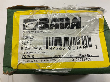 (21) Bada MCFE025 Coated Steel Wheel Weights 0.25 Oz