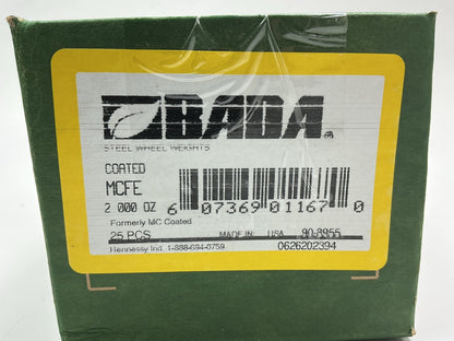 BADA MCFE MCFE2000 Coated Steel 2 Oz. Clip-On Wheel Weights, 25 / PACK, 2 Oz