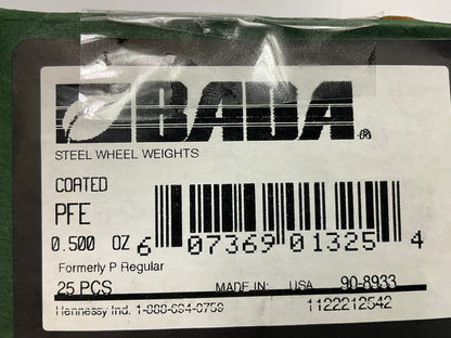 BADA PFE0500 Steel Wheel Balancing Weights .50 Oz Each, Box Of 25