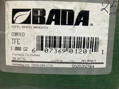 BADA TFE100 Steel Wheel Balancing Weights T/TT Type 1 Oz Each, Box Of 25