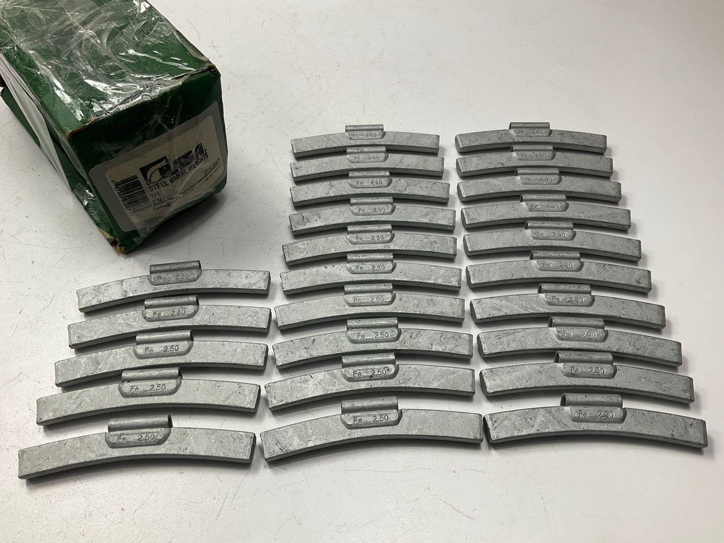 Box Of (25) TFE 2.5oz Wheel Weights - Bada TFE250 Wheel Weights
