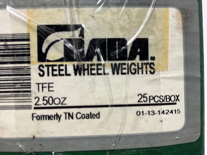 Bada TFE250 TFE Coated Steel 2.5Oz. Clip-On Wheel Weights, 25 Pcs, 2.5 Oz