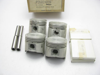 (4) Badger P2602-020 Engine Piston Kit .020'' / .50mm For Datsun A12