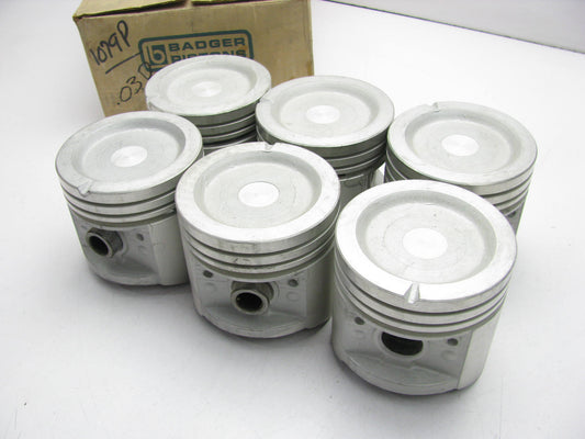 (6) Badger P535-030 Engine Piston .030'' 1963-1983 Chevrolet 292-L6