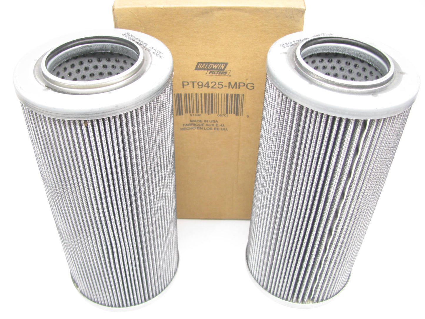 (2) Baldwin PT9425-MPG Hydraulic Filters 3-25/32'' X 8-5/32'' 123-2873