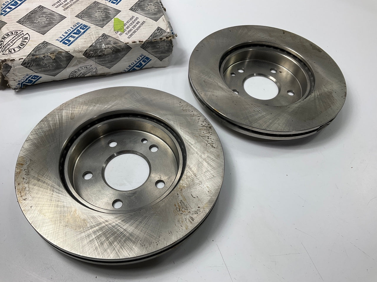 (2) Balo Motortex 02124 Front Brake Rotors, Made In Germany