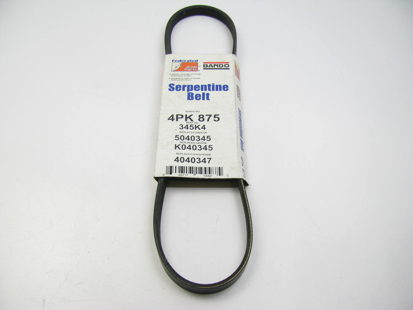 Bando 4PK875 Serpentine Belt - 0.56'' X 35.00'' - 4 Ribs