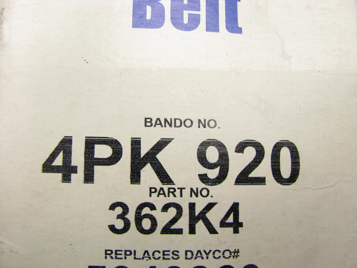 Bando 4PK920 Serpentine Belt - 0.56'' X 36.50'' - 4 Ribs