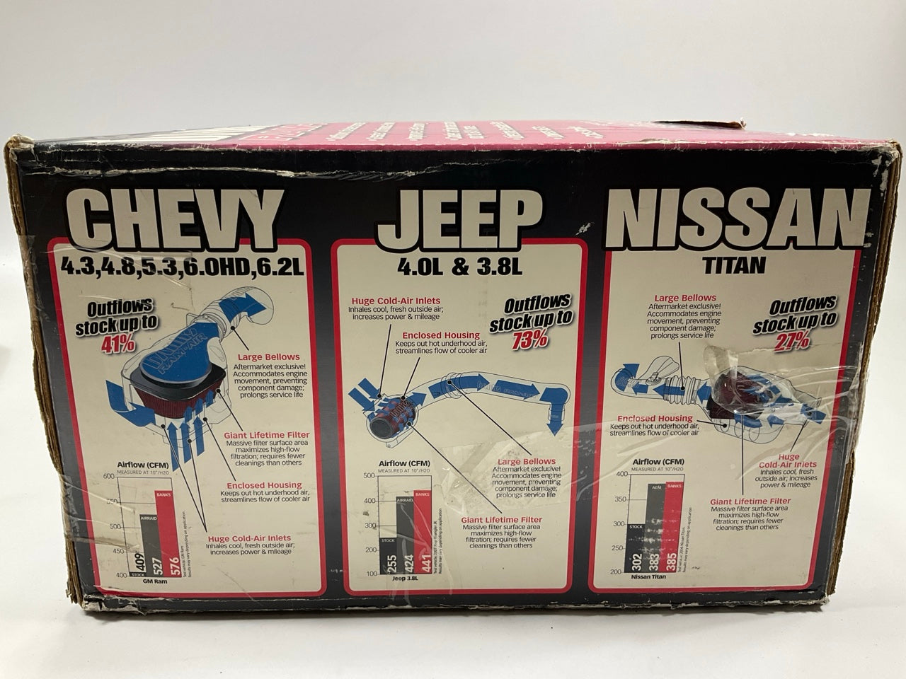 DAMAGED FILTER - Banks 42155 Cold Air Intake System 03-07 Ford 6.0L Powerstroke