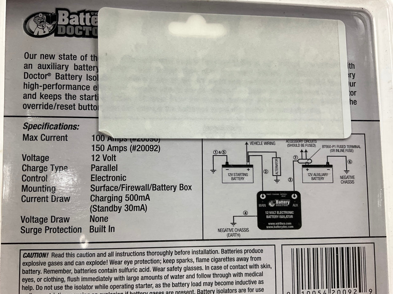 Battery Doctor 20092 Battery Isolator, 12V 150 Amp