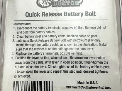 Battery Doctor 20251 Quick Release Battery Bolts For Top Post Batteries