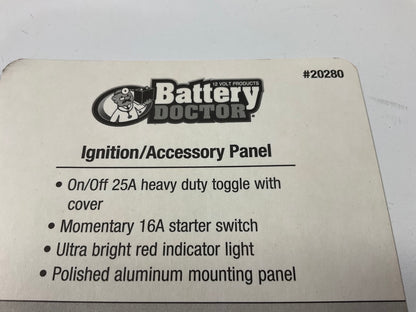 Battery Doctor 20280 Start / Ignition Switch Panel With Push-button Race Start