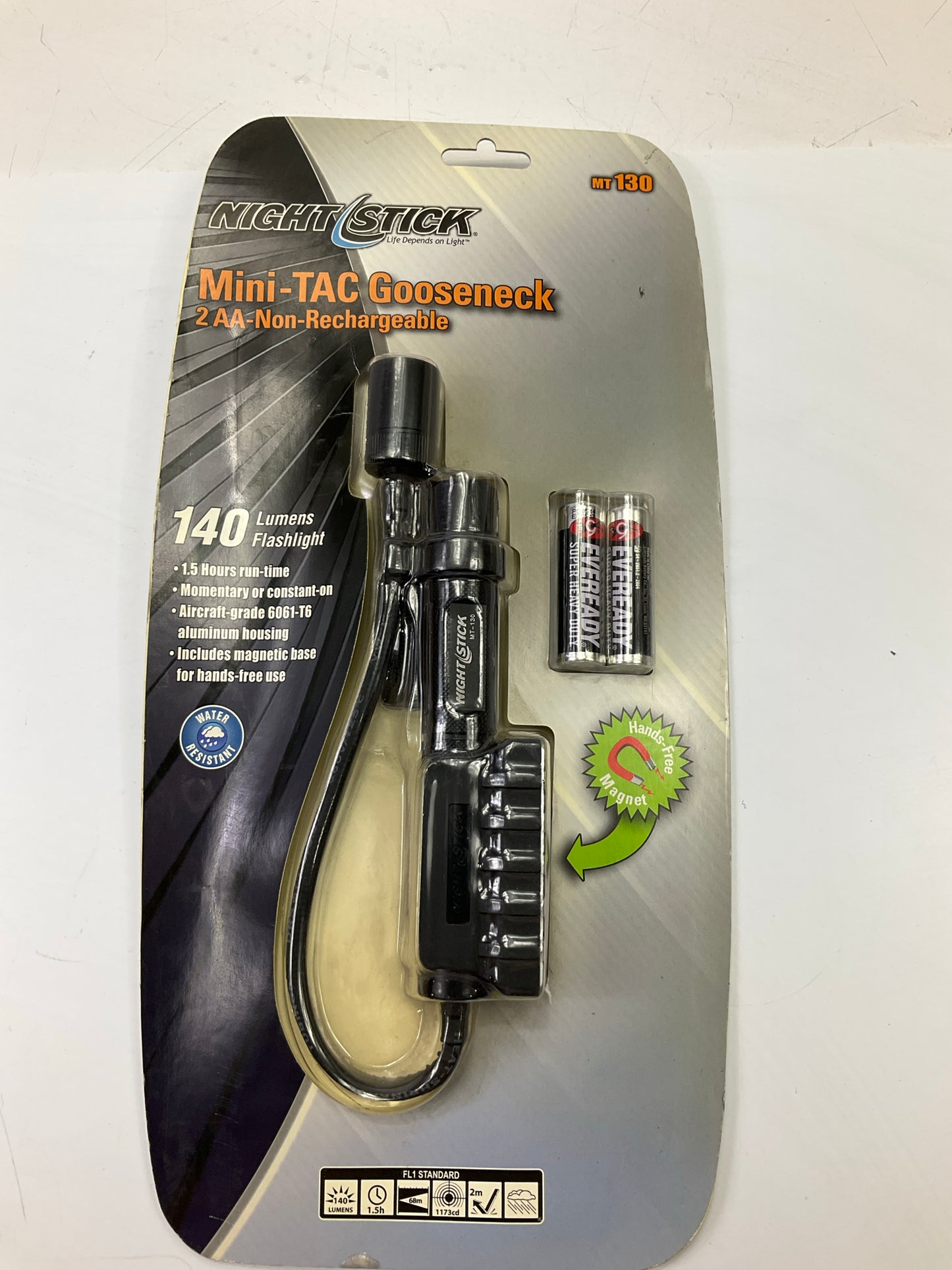 Bayco MT-130 Mini Tactical Flashlight, 140 Lumens, Uses 2 AAA Batteries