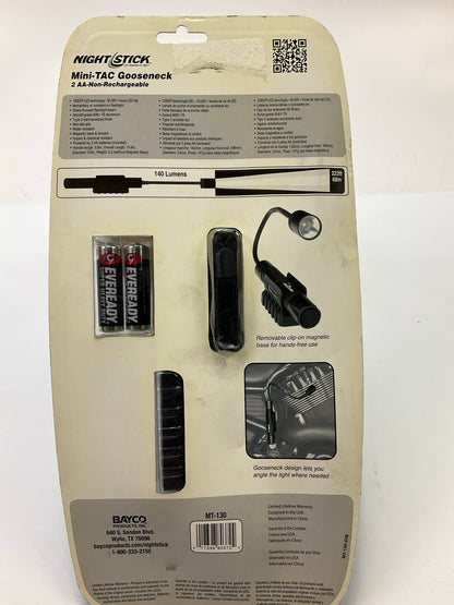 Bayco MT-130 Mini Tactical Flashlight, 140 Lumens, Uses 2 AAA Batteries
