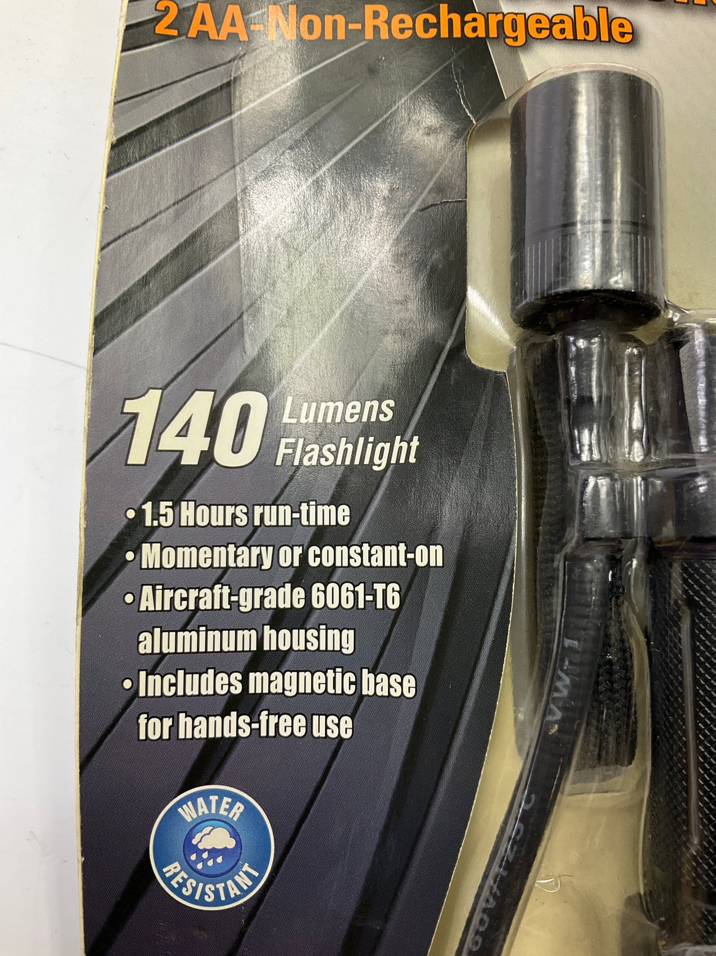 Bayco MT-130 Mini Tactical Flashlight, 140 Lumens, Uses 2 AAA Batteries