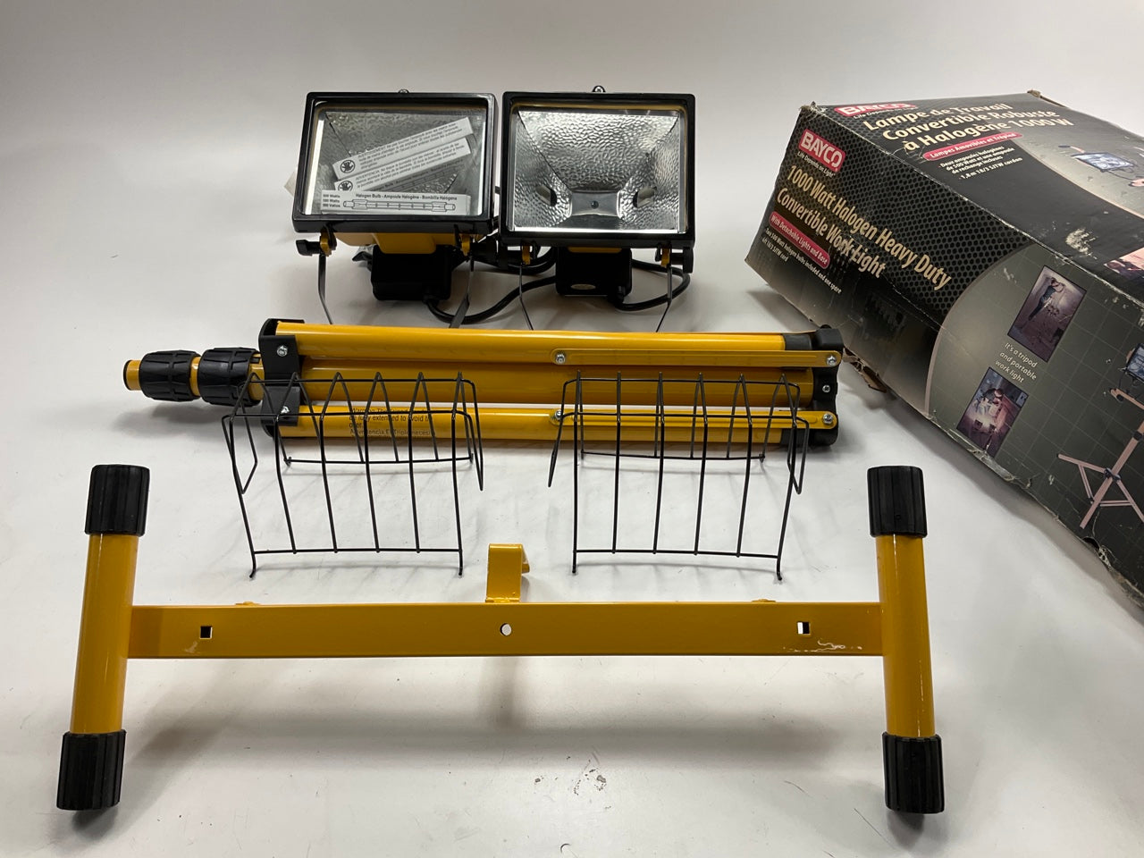 Bayco SL-1005 1000W Halogen Light Dual Tripod Garage Work Light With Stand