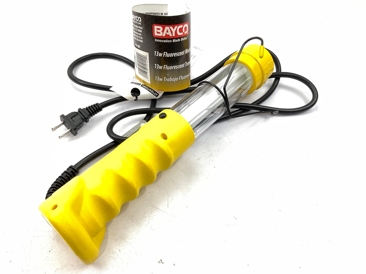 Bayco SL-507 Fluorescent Yellow Hand Shop Light Lamp, 13W 120V, 6' Cord