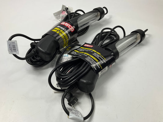 (2) Bayco SL563 Black Work Light Mechanic Lamp Fluorescent, 13 Watt - GREAT GIFT