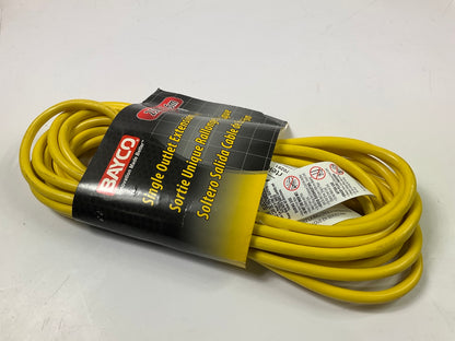 Bayco SL-725 25ft Extension Cord With Single Outlet 13 Amp - YELLOW - 25 FEET
