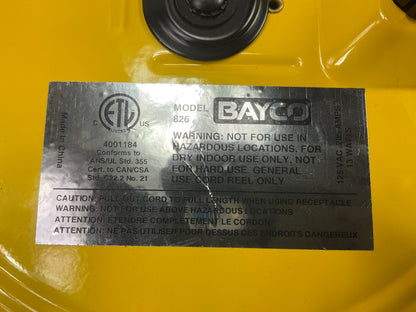 Bayco SL-826 13w Fluorescent Work Light On 50ft Metal Reel