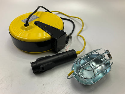 Bayco SL-851 Professional Incandescent Utility Light Lamp On 50 Foot Metal Reel
