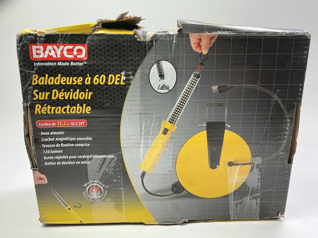 Bayco SL-864 60 LED Worklight With 50 Foot 18/2 Cord Retractable Reel