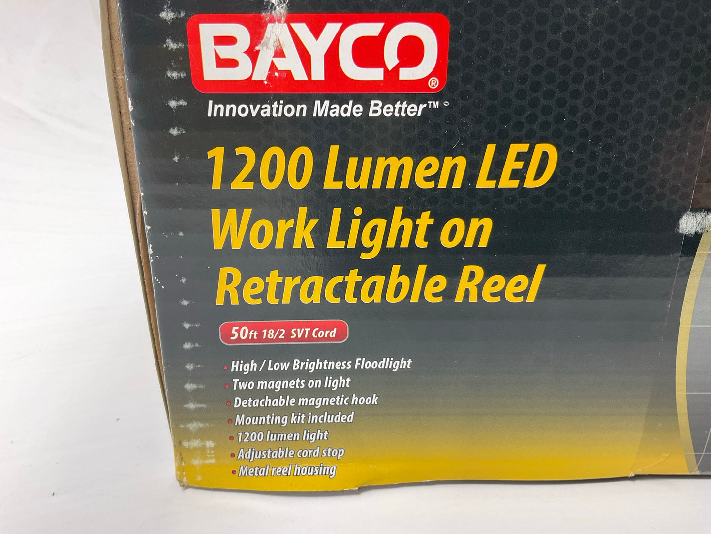 Bayco SL-866 1,200 Lumen LED Work Light W/ Magnetic Hook On 50' Retractable Reel