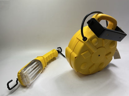 Bayco SL8908 26W Fluorescent Work Light With Single Outlet On 50 Foot Reel
