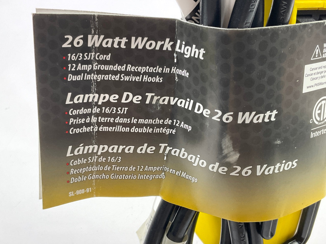 Bayco SL-908 26w Fluorescent Work Light With Single Outlet - 6Ft