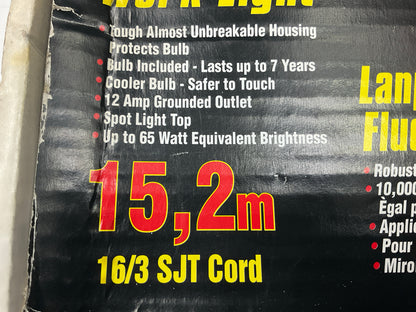 Bayco SL-936 13w Fluorescent Work Light W/spotlight & Single Outlet