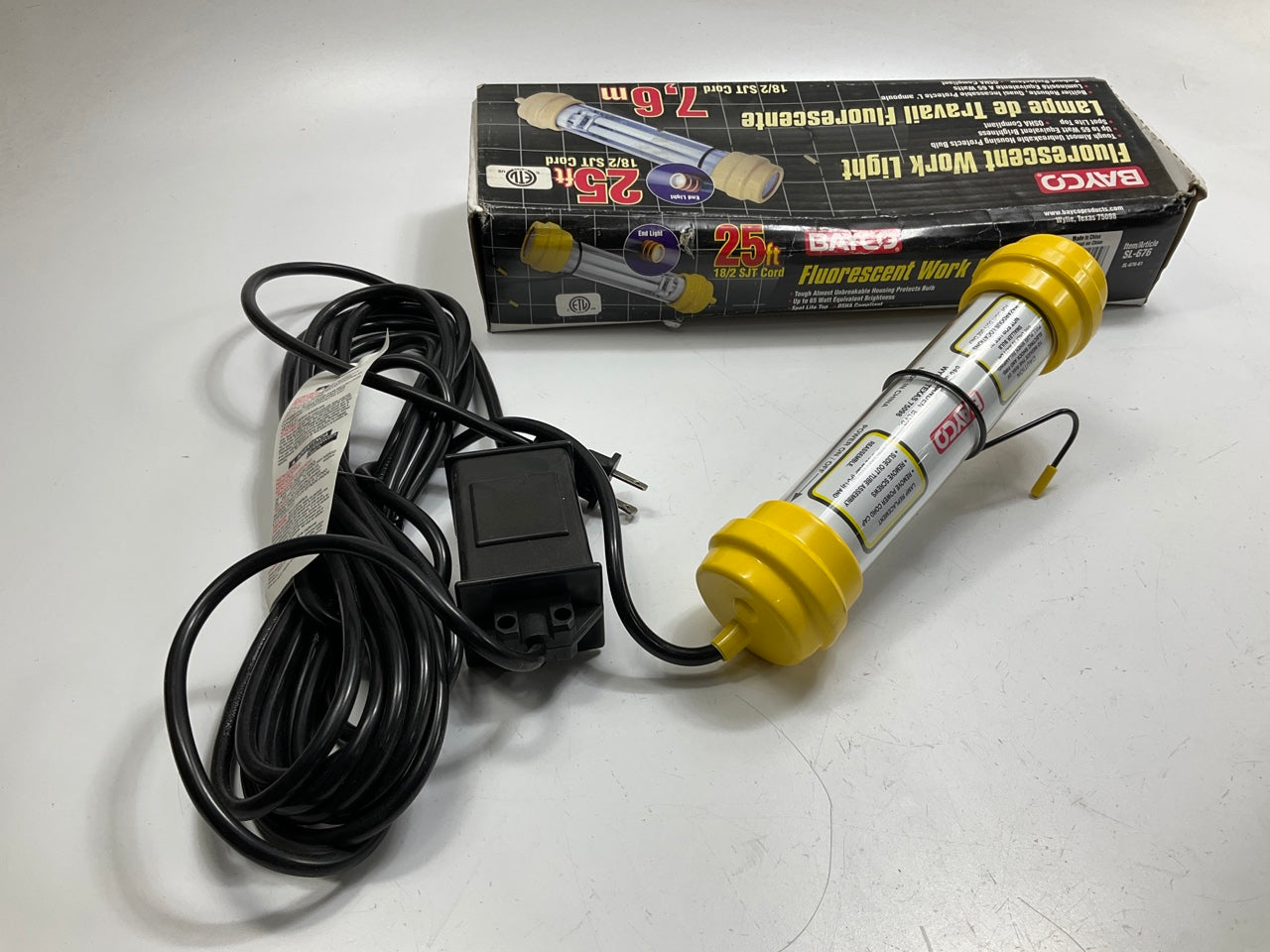 Bayco SL676 Fluorescent Work Light Spotlight Spot Lamp With 25' Cord