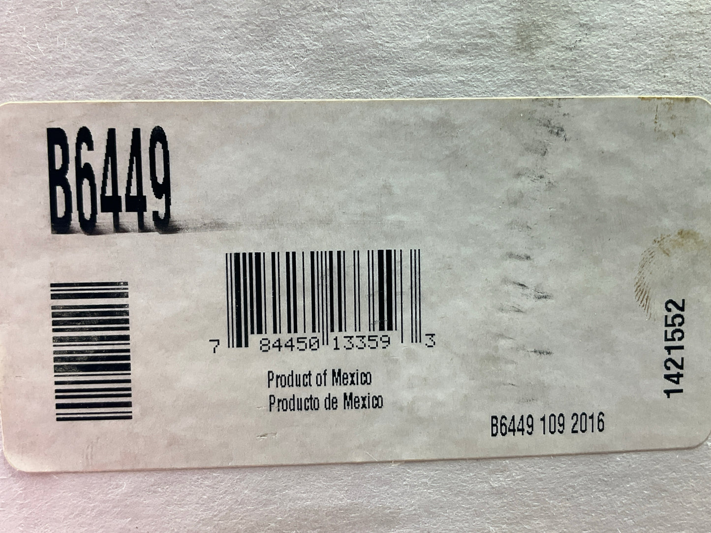 Has SOME DISCOLORATION FROM STORAGE - REMAN. BBB B6449 Starter