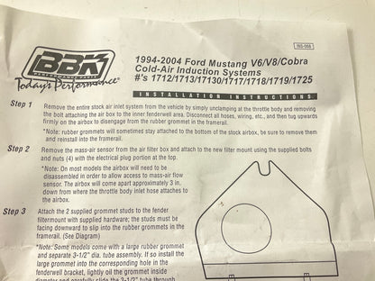 Missing Air Filter - BBK Performance 1718 Cold Air Intake System 96-04 Mustang