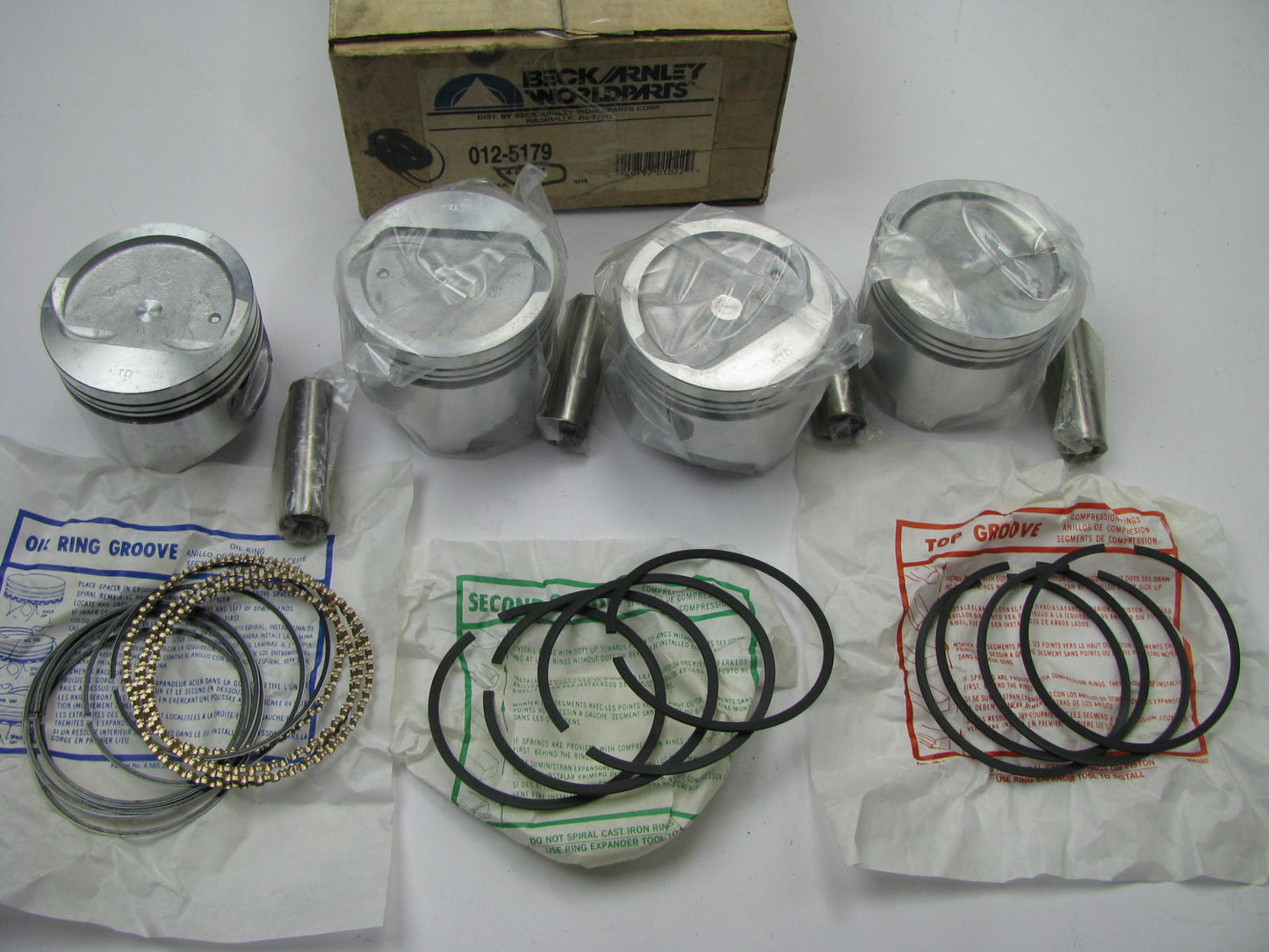 Beck Arnley 012-5179 Piston Set W/ Piston Rings STANDARD SIZE Toyota 2SELC