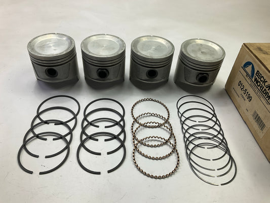 (4) Beck Arnley 012-5199 STD Pistons W/Rings 89-93 Isuzu Amigo 86-94 Pickup 2.3L