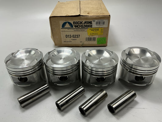 (4) Beck Arnley 012-5237 Engine Piston Set 89-92 Probe, 626, MX-60 2.2L SOHC FWD