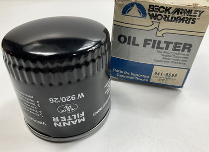 Beck Arnley 041-0696 Oil Filter - MANN W920/26