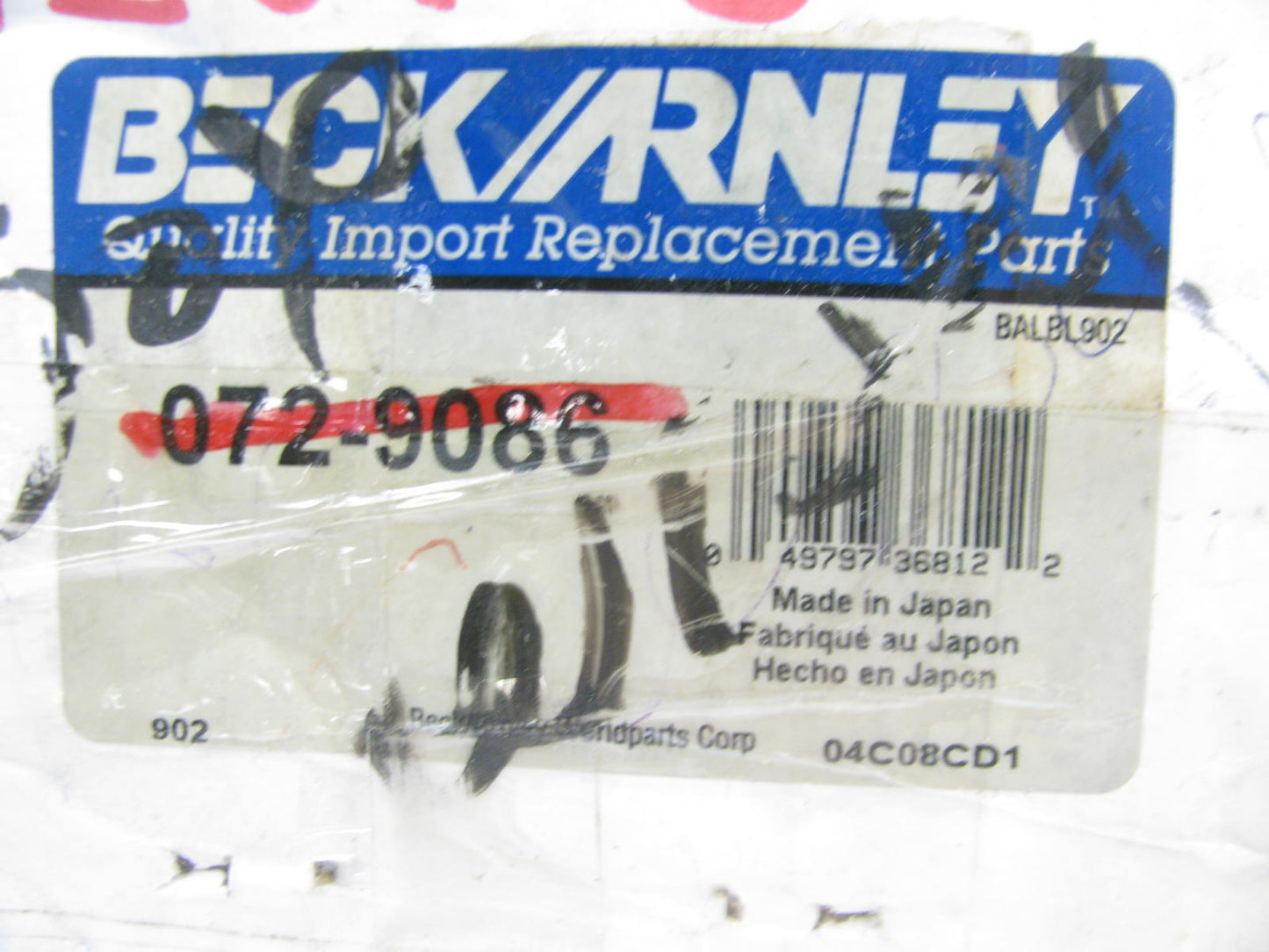 Beck Arnley 072-9086 Brake Master Cylinder