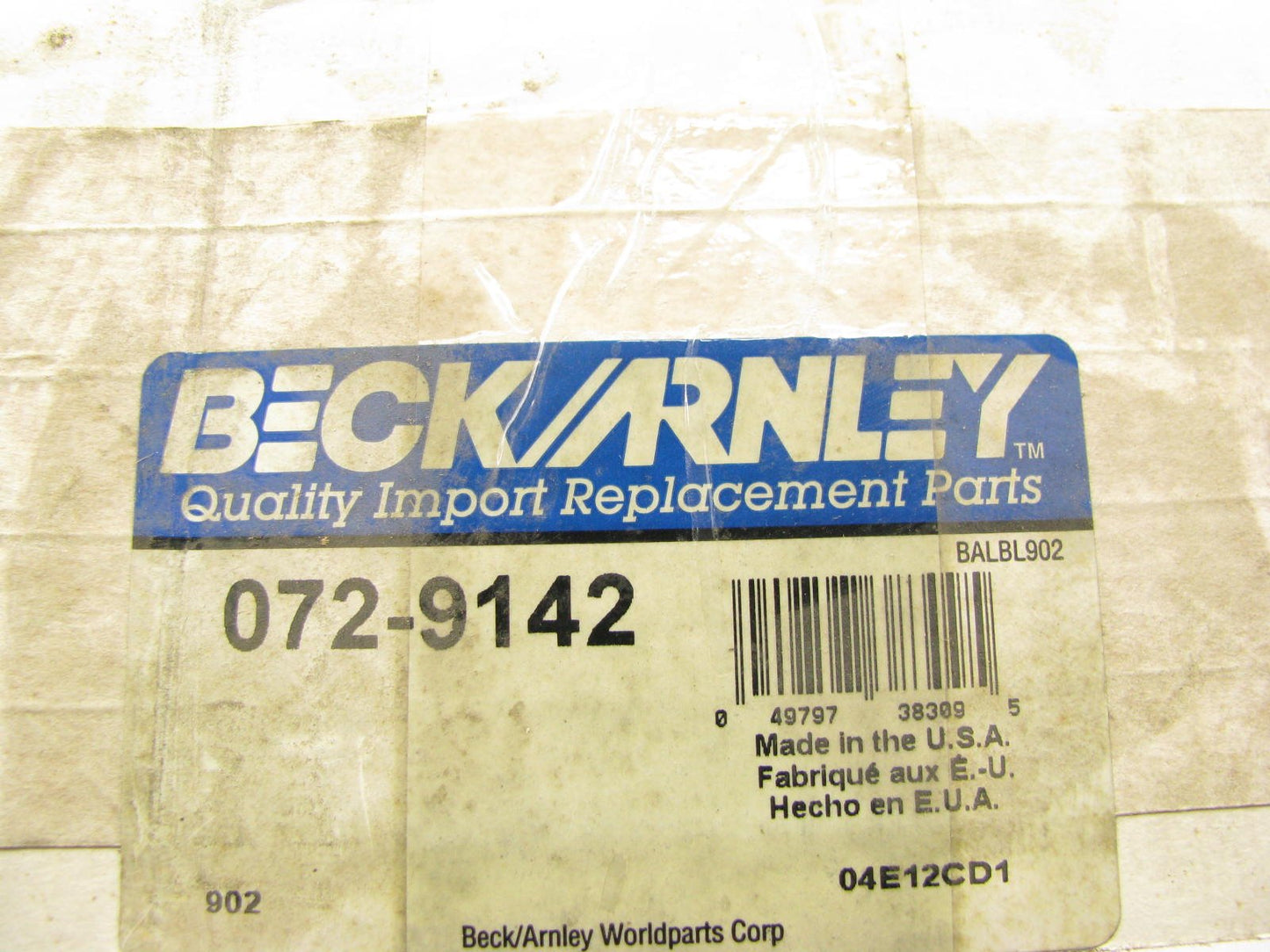 BECK ARNLEY Brake Master Cylinder 072-9142