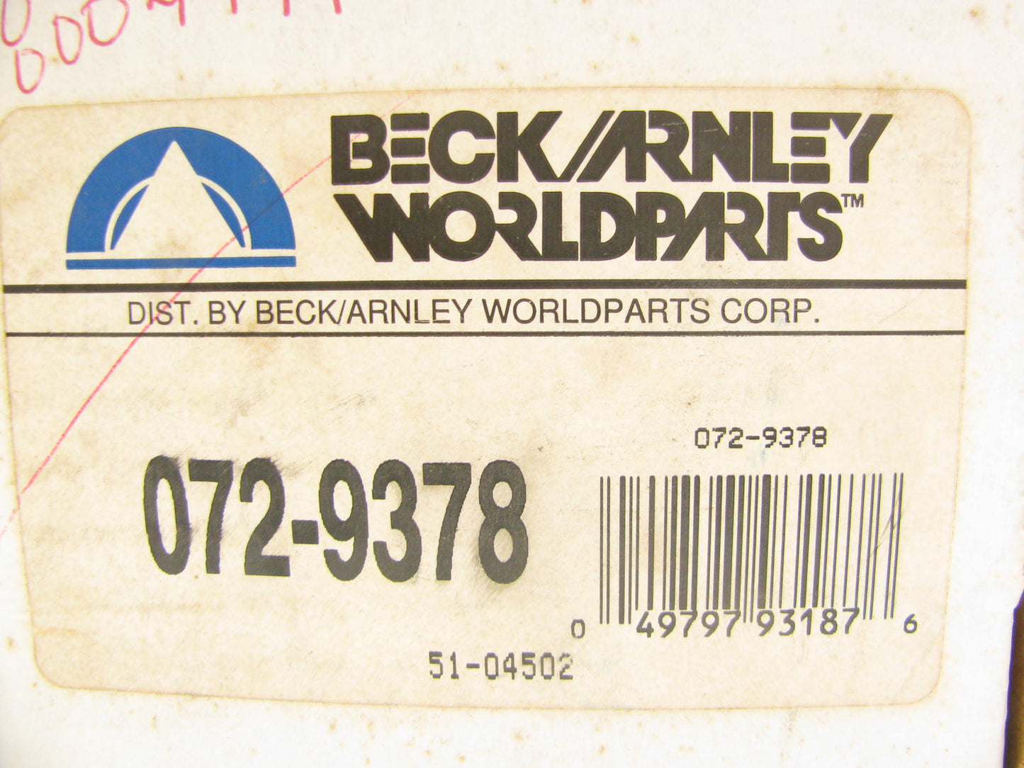 Beck Arnley 072-9378 Brake Master Cylinder Without Reservoir