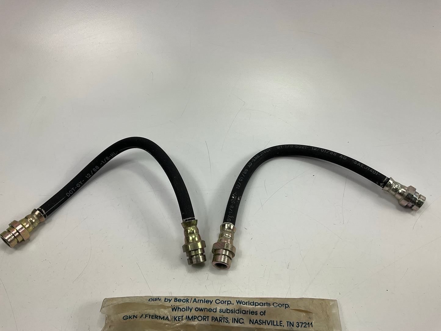 (2) Beck Arnley 073-0366 Front Brake Hose For 1975-1981 Honda Civic