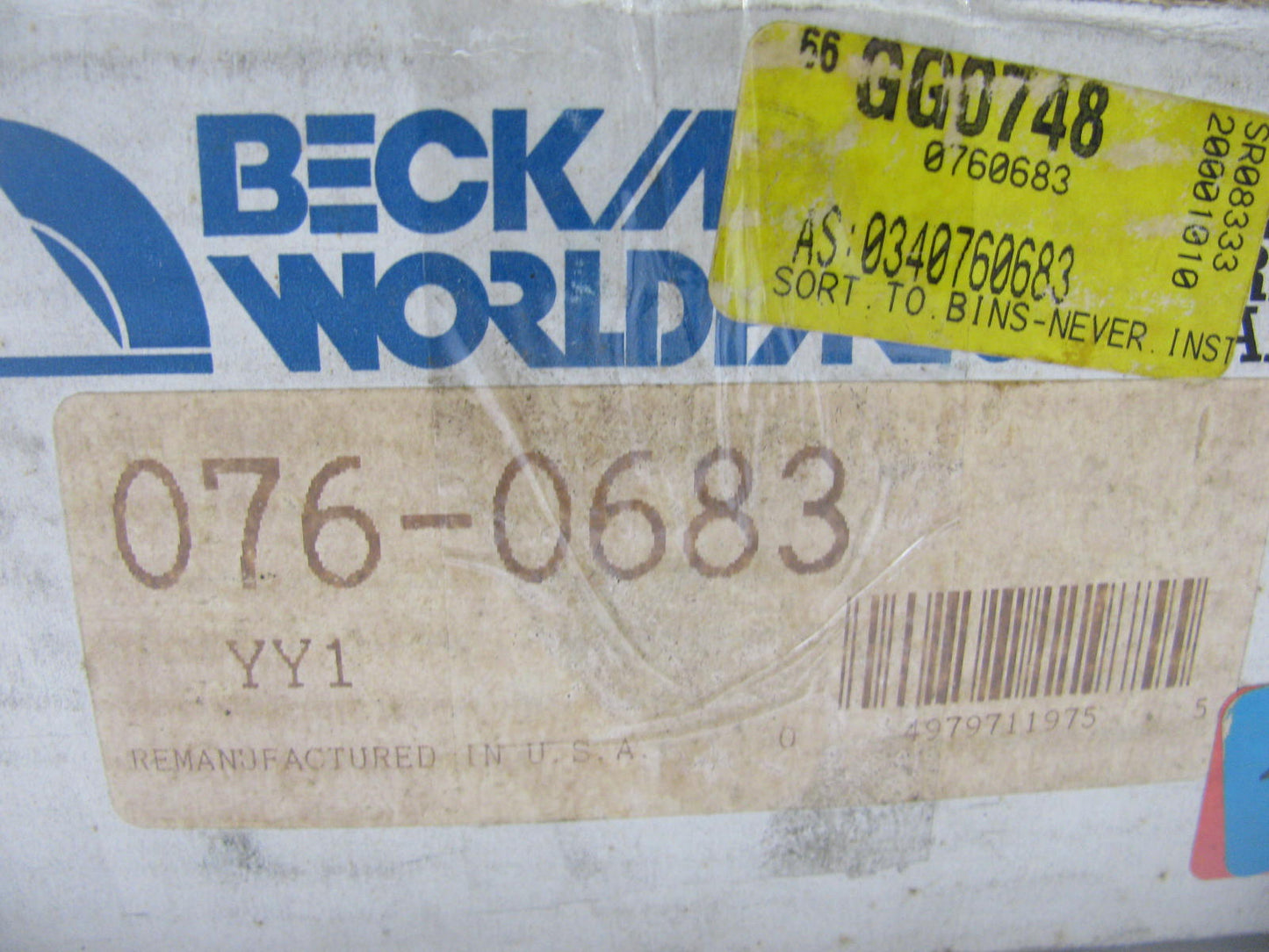 Beck Arnley 076-0683 Reman Front Left Disc Brake Caliper 1987-1989 Toyota Van