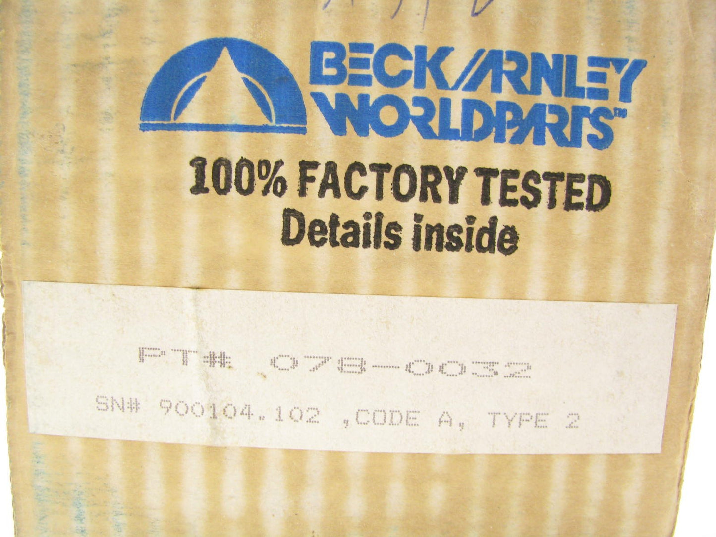 REMAN Beck Arnley 078-0032 Brake Master Cylinder - 1979-1983 Toyota Pickup 2WD