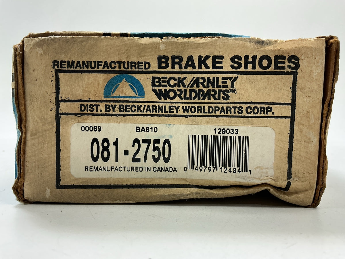REMAN. Beck Arnley 081-2750 Rear Brake Shoes