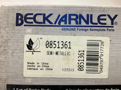 Beck Arnley 085-1361 Front Semi-Metallic Disc  Brake Pads