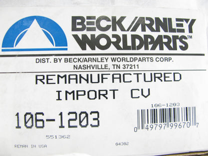 Reman Beck Arnley 106-1203 Front Left Auto Trans CV Axle For 93-96 Infiniti G20